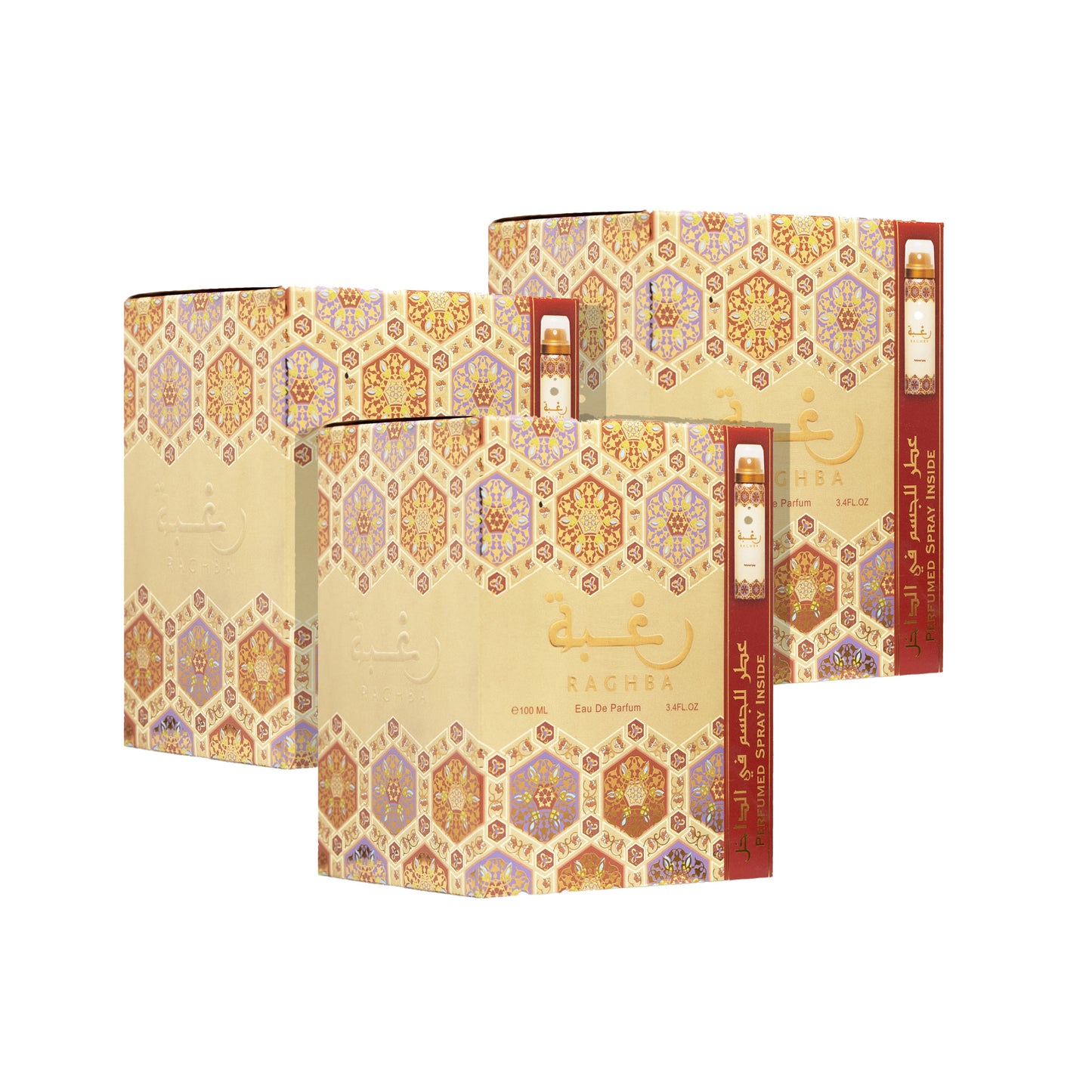 Lattafa Raghba - Edp Sp 3.4 oz - Deodorant 1.7 oz (3pcs)