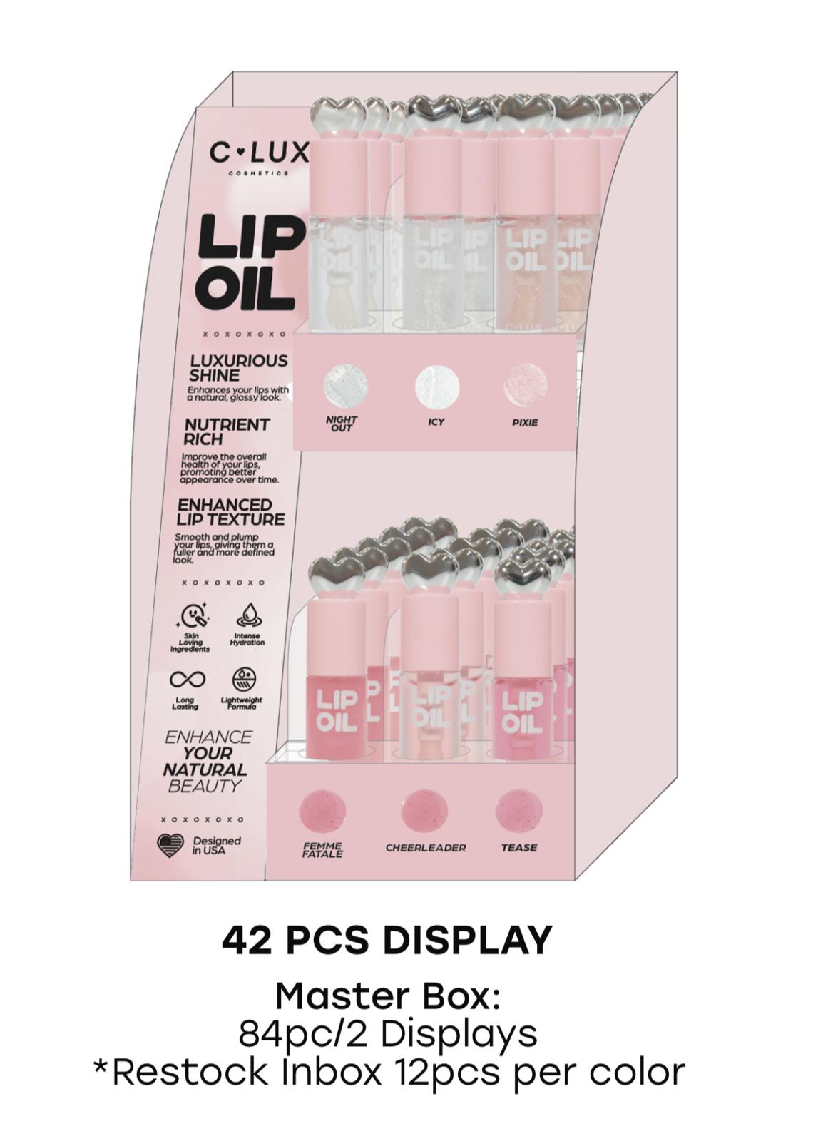 C LUX Lip Oil Heart Dispaly 108 PCS