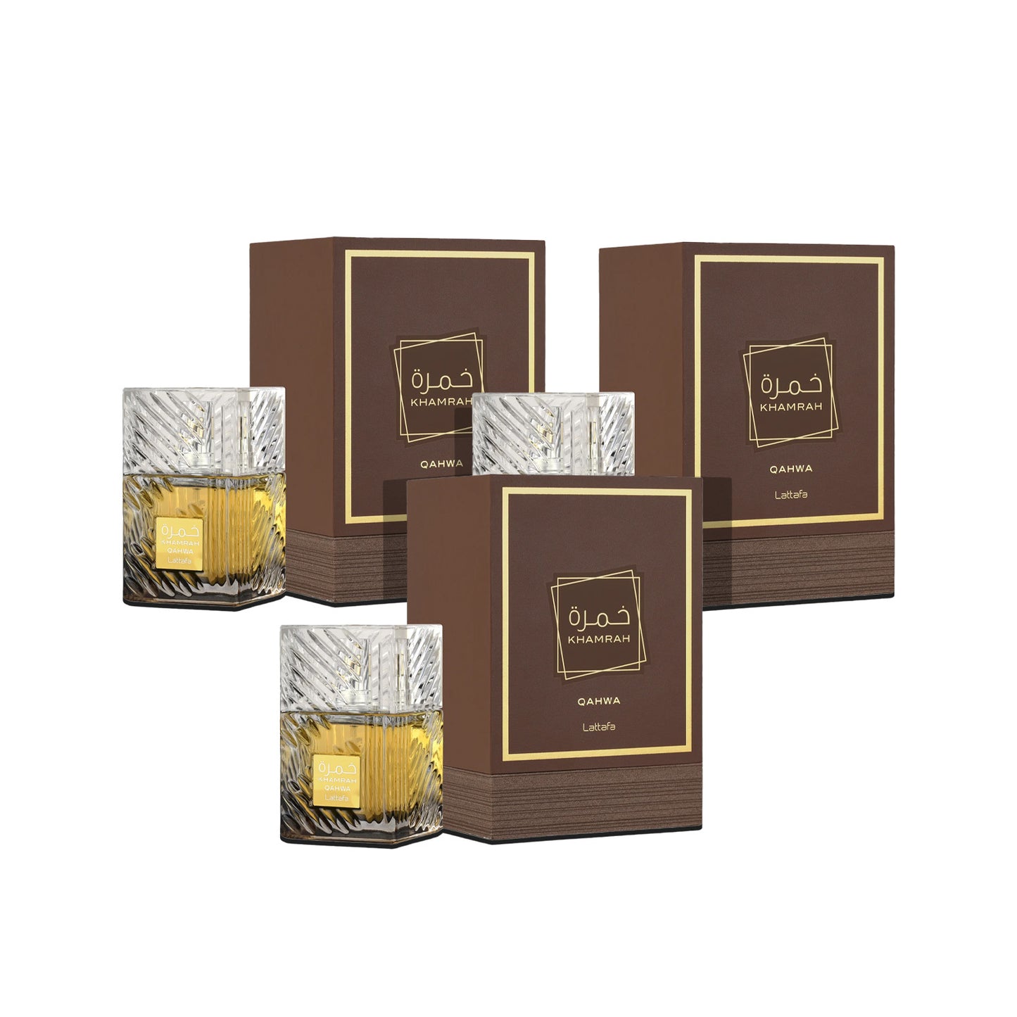 Lattafa Khamrah Qahwa 3.4 oz - Eau De Parfum Sp (3pcs)
