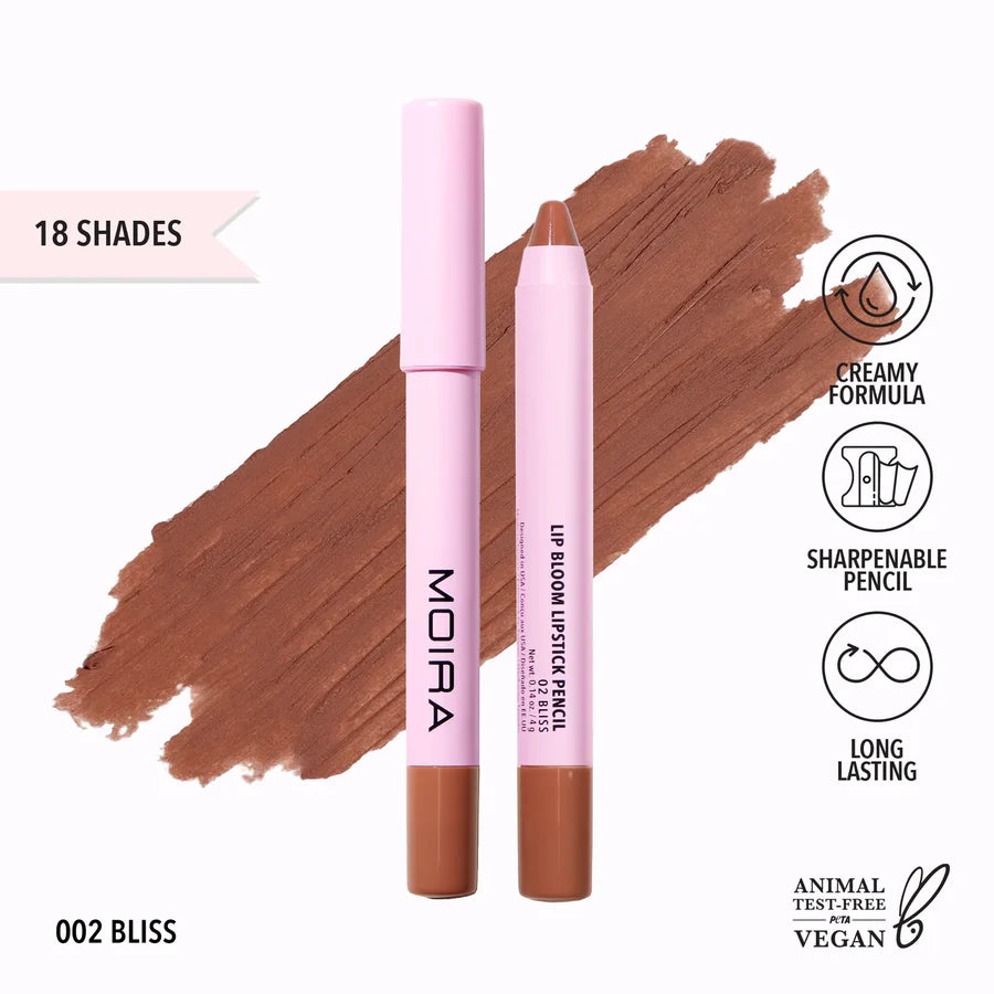 MOIRA - Lip Bloom Lipstick Pencil Matte Long Lasting (3 PCS)