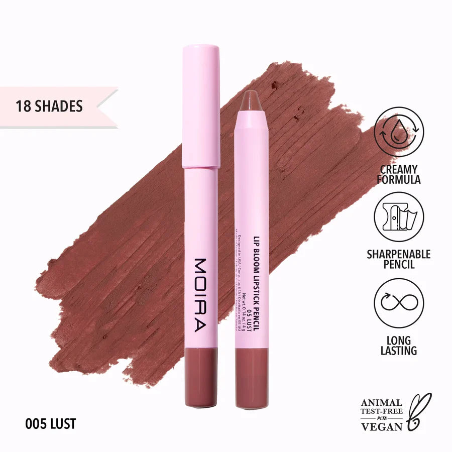 MOIRA - Lip Bloom Lipstick Pencil Matte Long Lasting (3 PCS)