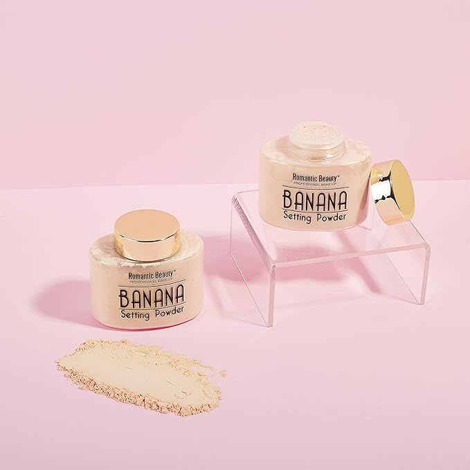 ROMANTIC BEAUTY - Banana Setting Powder Matte Loose Finishing Powder - Lightweight - All Day Makeup Protection (12PC)