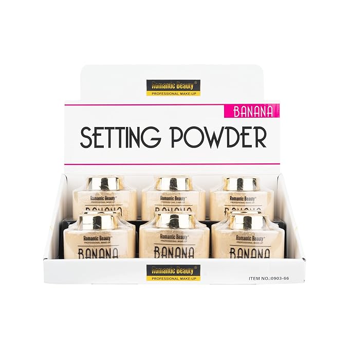 ROMANTIC BEAUTY - Banana Setting Powder Matte Loose Finishing Powder - Lightweight - All Day Makeup Protection (12PC)