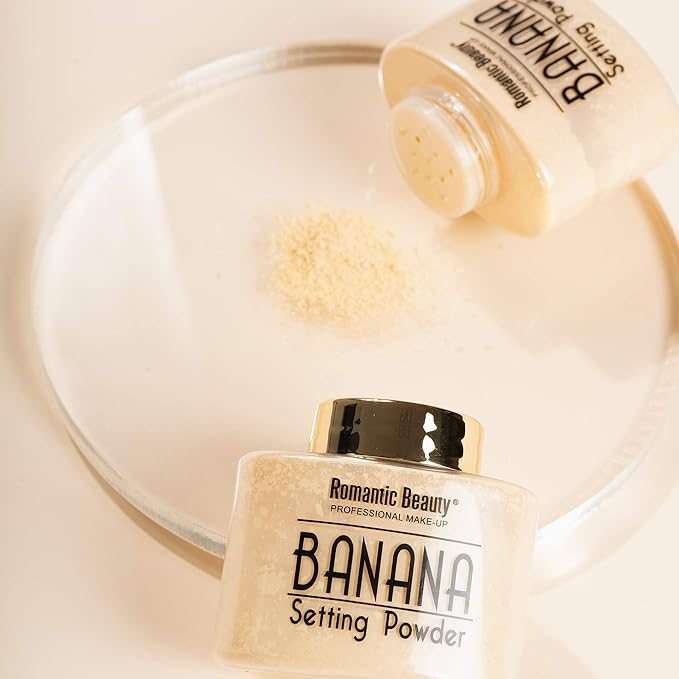 ROMANTIC BEAUTY - Banana Setting Powder Matte Loose Finishing Powder - Lightweight - All Day Makeup Protection (12PC)