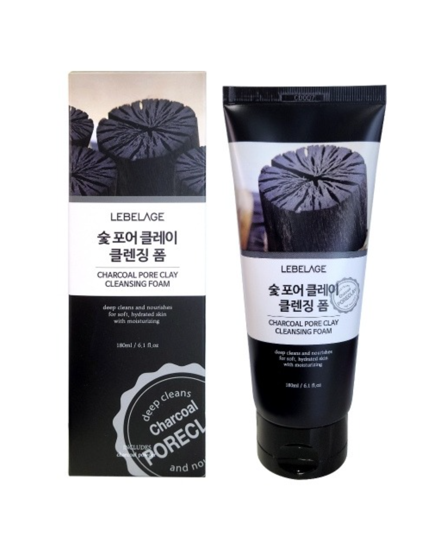 LEBELAGE Charcoal pore clay cleansing foam (3PC)