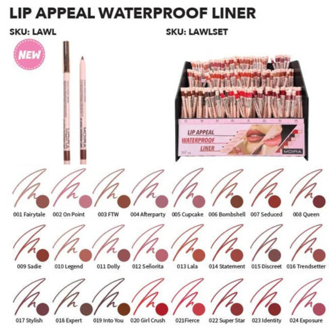 MOIRA - Lip Appeal Waterproof Liner (3PCS)