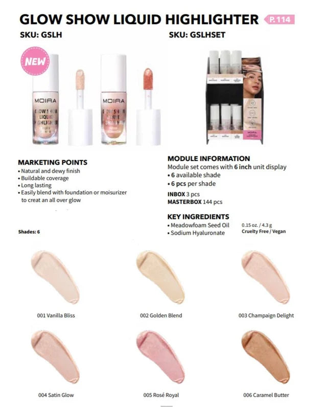 MOIRA - Glow Show- Liquid Highlighter (3 PCS)